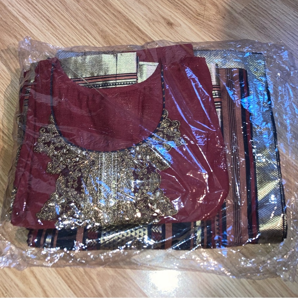 Ethnic Bundle Top Palazzo Pants Scarf Wrap